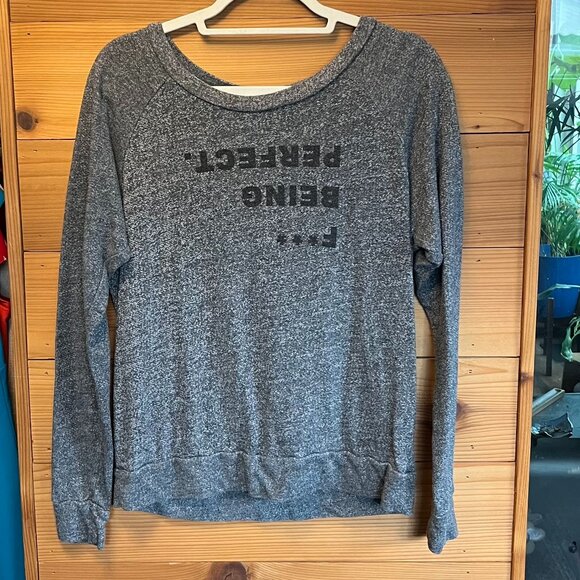 Good hYOUman Gray Long Sleeve Pullover Top or Lightweight Sweatshirt - Picture 3 of 7